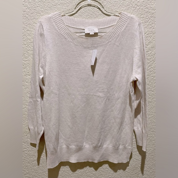 NWT Loft Outlet Heathered Beige Color Sweater Size S - Picture 2 of 5